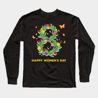 Happy Women's Day Cute 8TH March Long Sleeve T-Shirt